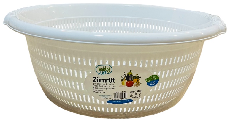 Миска-дуршлаг HOBBY LIFE Zumrut 031088 29 см пластик, 4.5 л 1 шт