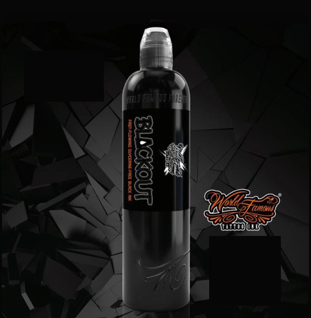 World Famous Tattoo Ink Blackout пигмент Черный 60 мл