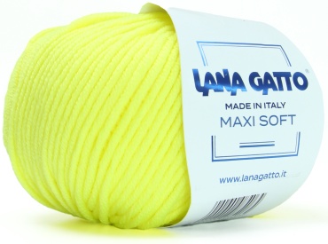 Моток Lana Gatto Maxi Soft (A1787) ярко желтый неон 90 м 50 г