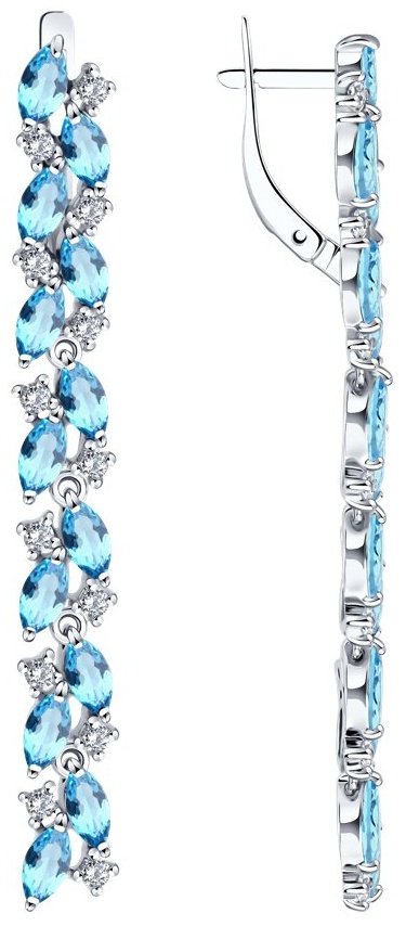 Серьги Diamant V70359 вес 7.11 г серебро, ситалл