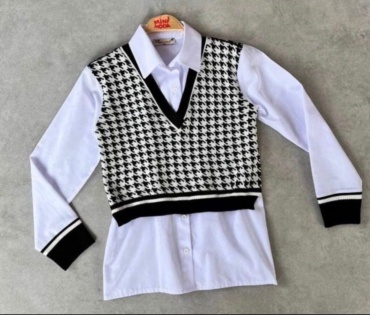 Рубашка Mini Moda черный, белый