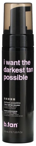 B.tan I Want The Darkest Tan Possible, мусс для автозагара для 1 часа, самый темный, 200 мл мусс для тела 200 мл