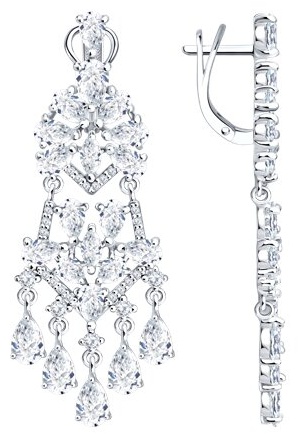 Серьги SOKOLOV 94027785 вес 12.3 г серебро, фианит