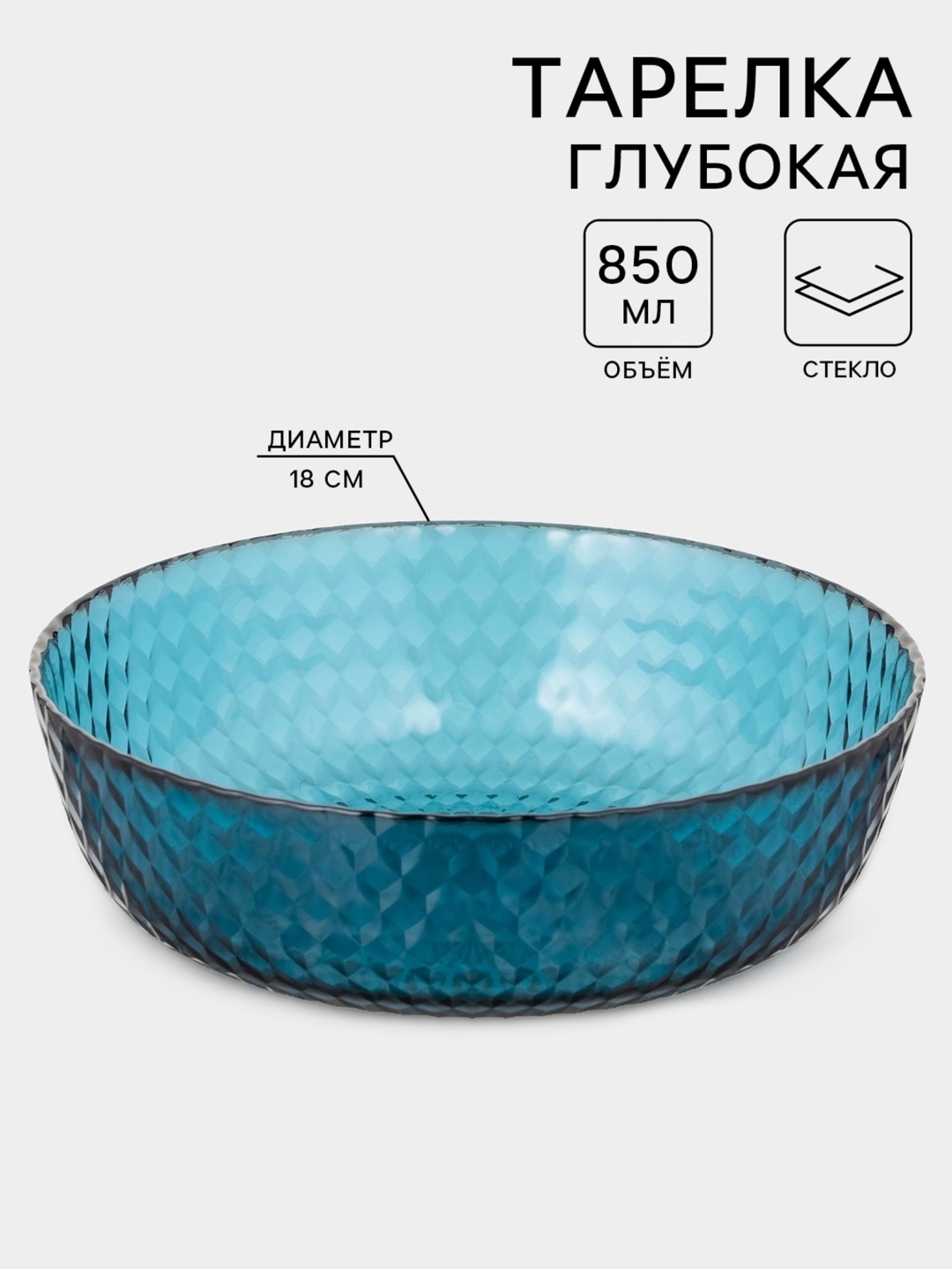 Тарелка ОСЗ 18 см, 1 шт, стекло