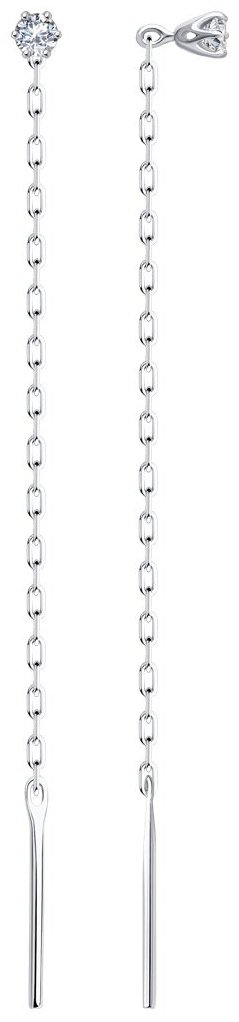 Серьги-цепочки SOKOLOV 029503-3 вес 0.64 г золото, фианит