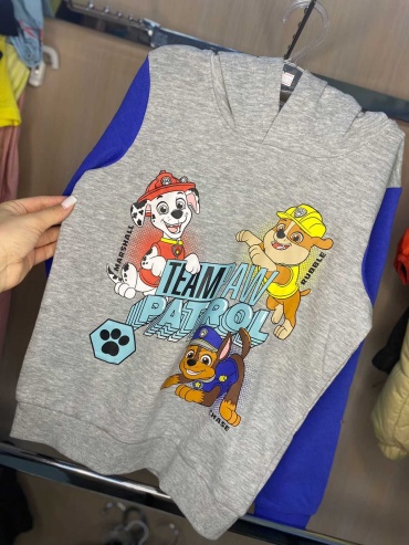 Толстовка Щенячий патруль Nickelodeon синий, серый