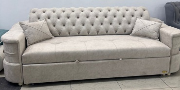 Диван TURAN HOME Lux, 250х95 см, обивка велюр, бежевый