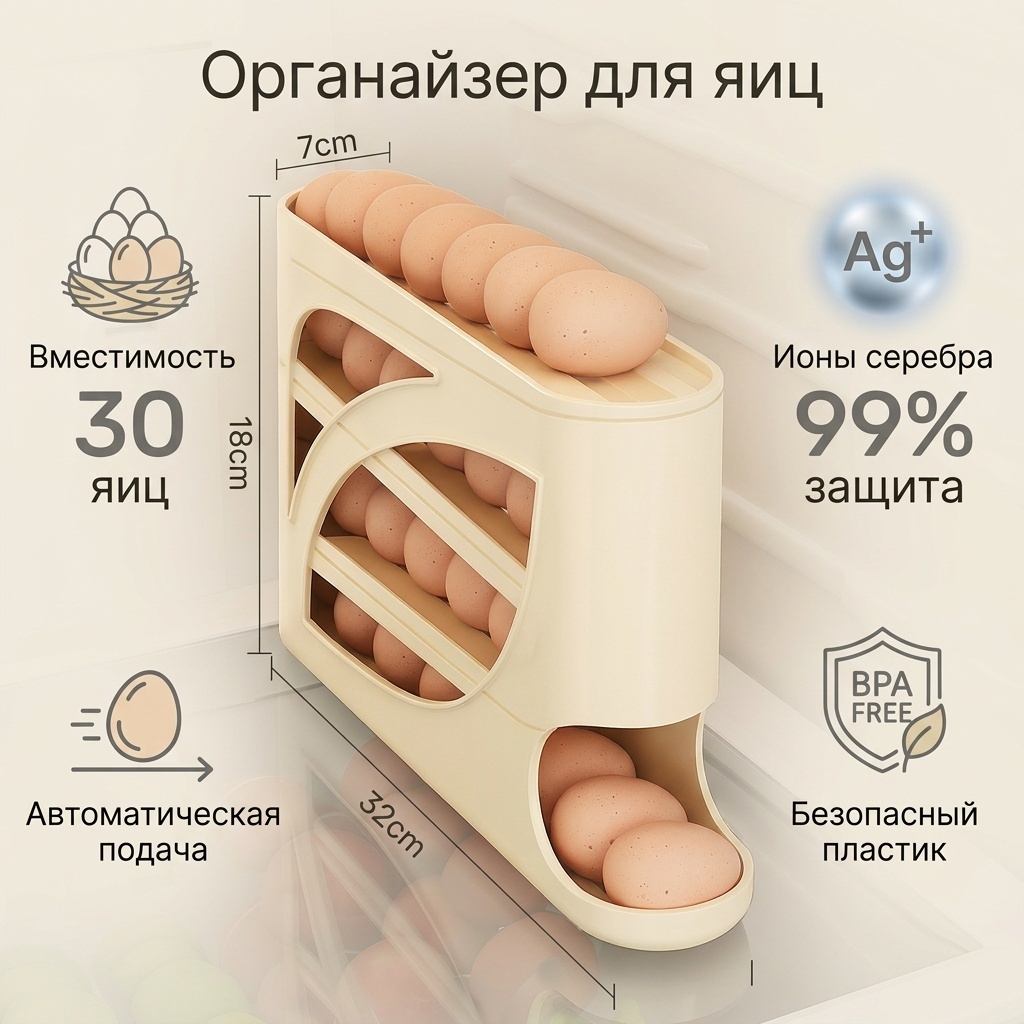 Контейнер для хранения яиц, пластик