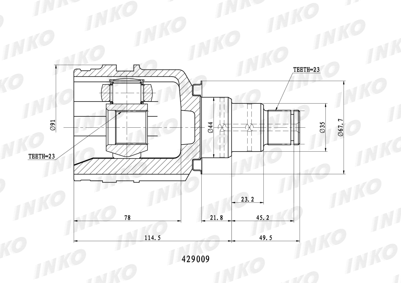 INKO шрус внутренний 429009