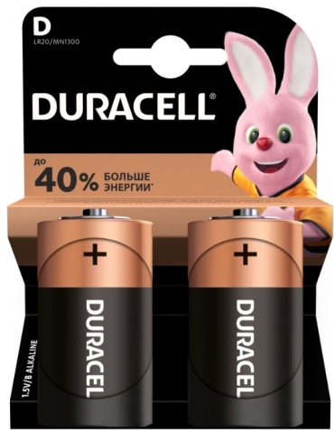 Батарейка D Duracell 2 шт