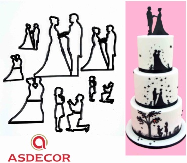 Asdecor каттеры 1137НВС "Свадьба" 9 шт