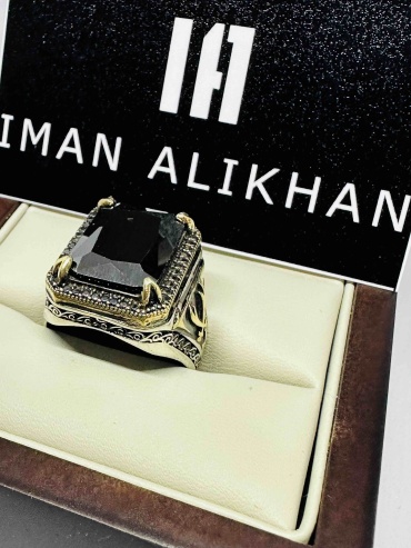 Кольцо IMAN ALIKHAN 096699295 размер 21 вес 20.2 г серебро, оникс