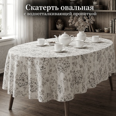 Скатерть With love A.B. Pompoos Provence GPPO135170 170x135 см, хлопок, дак, 1 шт
