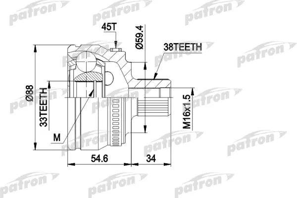 PATRON шрус наружный PCV1435