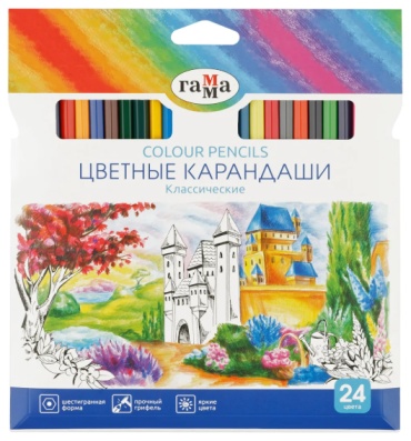 Цветной карандаш ГАММА форма шестигранная 24 шт