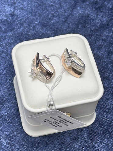 Серьги Moonako Jewelry Moonako jewelry вес 5 г серебро, золото, циркон
