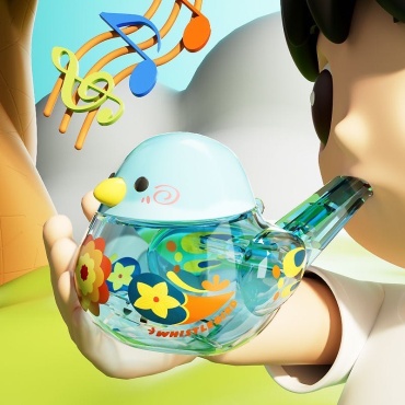 Музыкальный инструмент Brain up toys Птичка свистулька прозрачная (Синий)