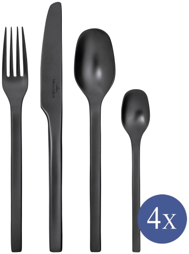 Набор столовых приборов Villeroy&Boch 16 шт, черный Manufacture Rock
