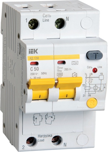 Дифференциальный автомат IEK C 50 30 мА класс A