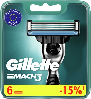 Gillette Mach3 сменные кассеты 6 шт
