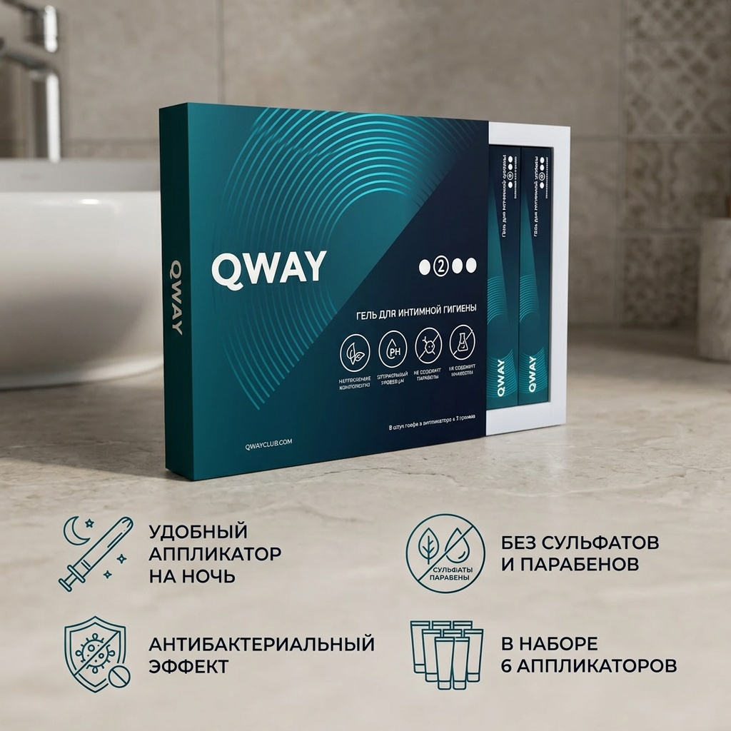 QWay с антибактериальным эффектом 2 гель 6 шт по 3.5 г