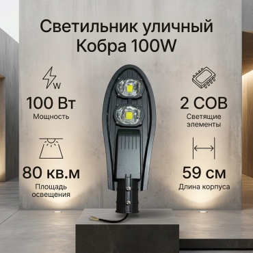Уличный светильник на столбе / опоре LED 100 Вт 59 см