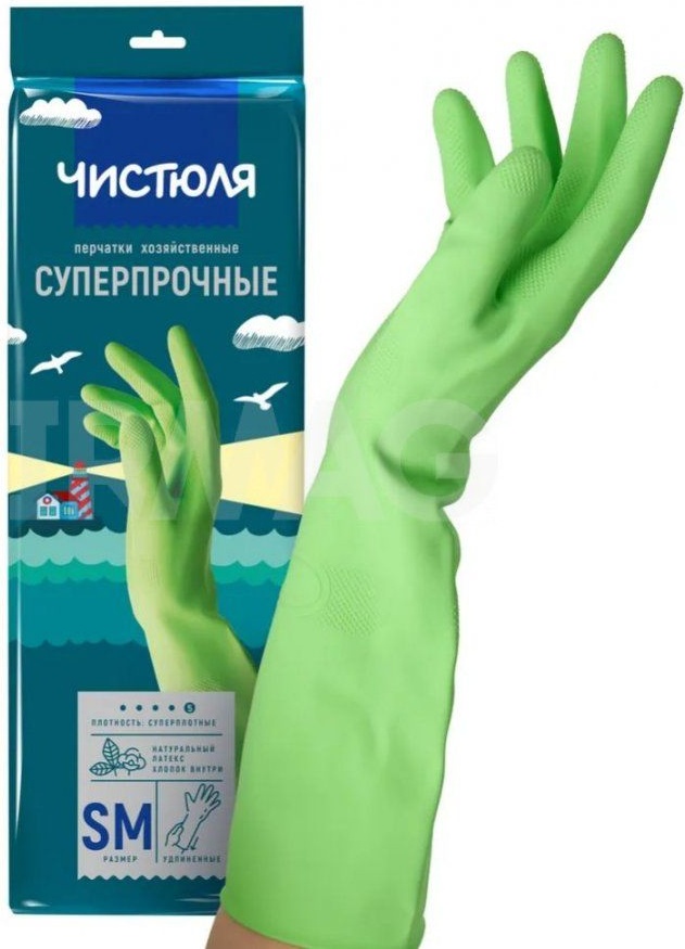 ЧИСТЮЛЯ перчатки Х1633 (SM) зеленый 1 шт