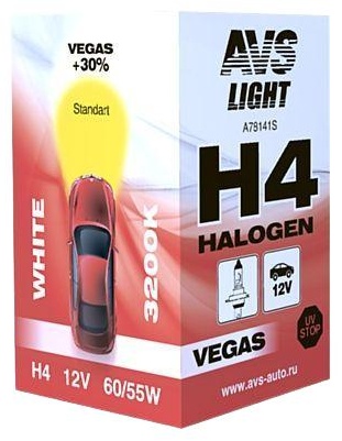 AVS A78141S галогенная H4, 1 шт