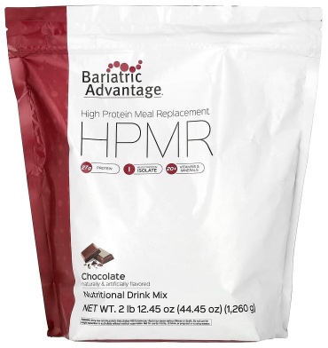 Протеин Bariatric Advantage HPMR, заменитель пищи с высоким содержанием белка, шоколад, 2 фунта 12,45 унции (1260 г) шоколад 1260 г