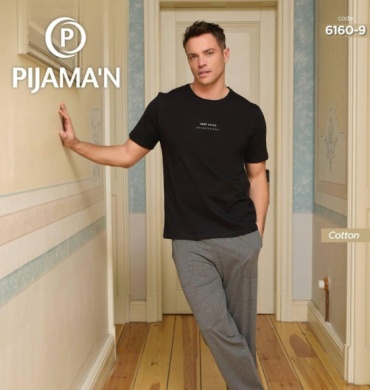Пижама Pijama черный, серебристый