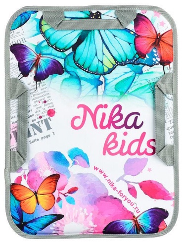 Nika kids Мягкая ледянка с бабочками мягкая зеленый, белый, серый 54*40 см