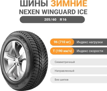 NEXEN Winguard Ice Plus 205/60 R16 96T без шипов