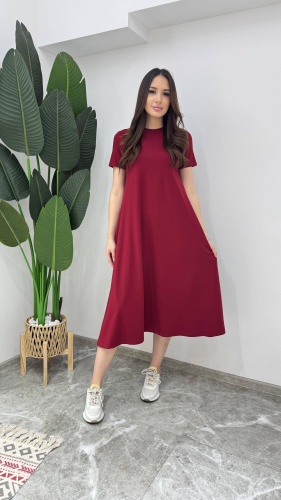 Повседневное платье Caramel shop бордовый