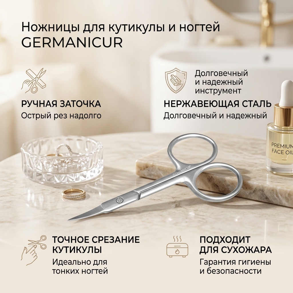 Ножницы для ногтей и для кутикулы GERMANICUR 1 шт