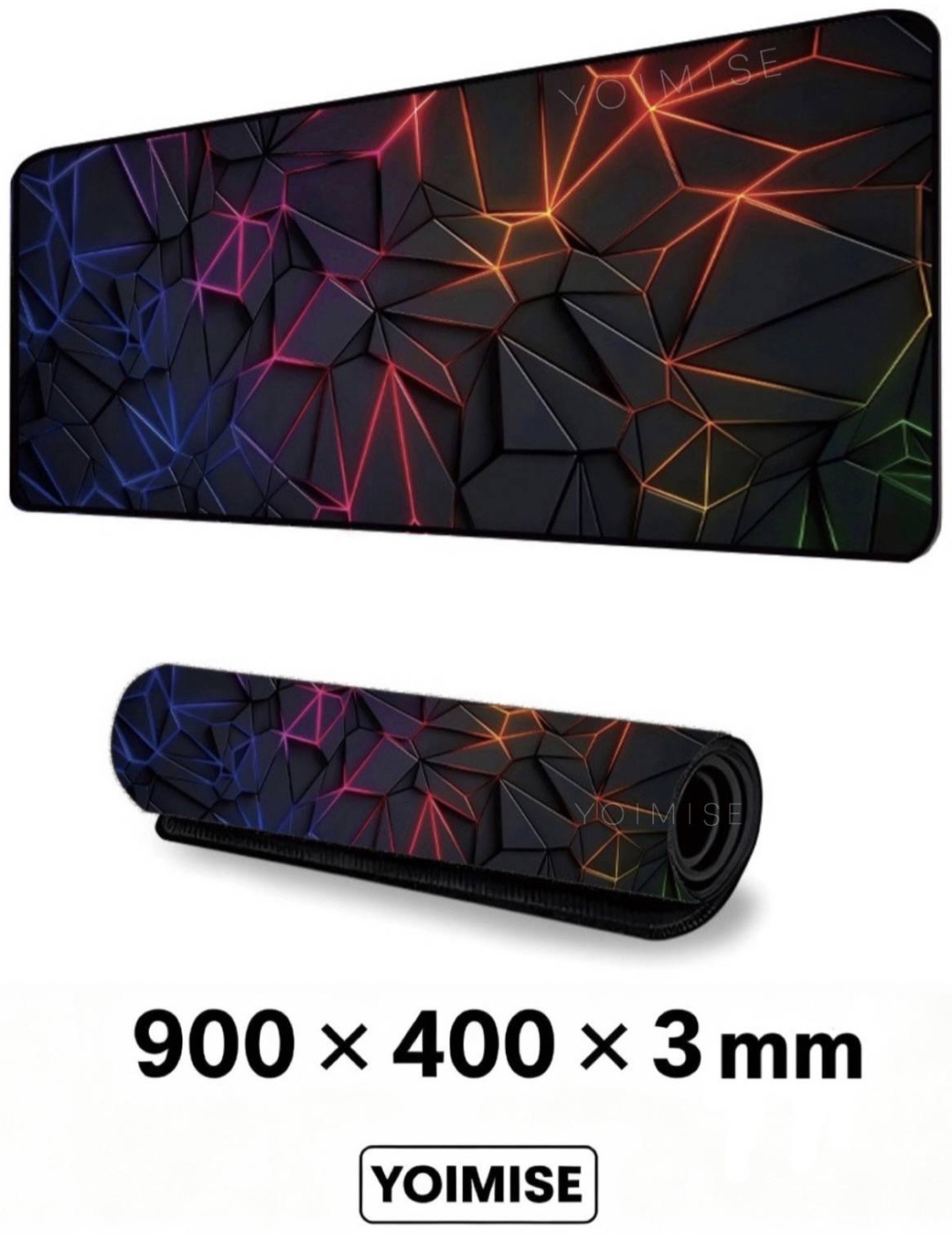 Коврик для мыши YOIMISE Colorful geometric mousepad 900x400x3 мм черный
