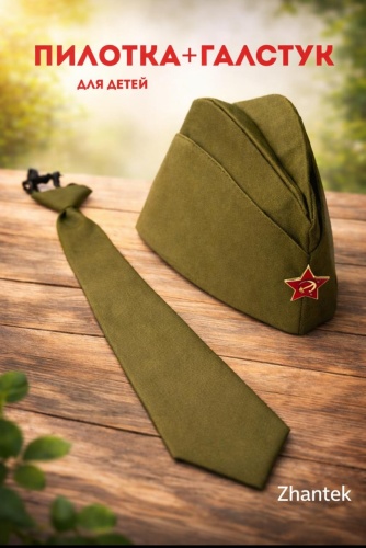 Военная пилотка,галстук,значок
