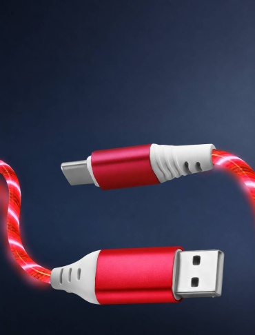 Кабель USB Type-A (M), USB TypeC (F), 1 м, красный