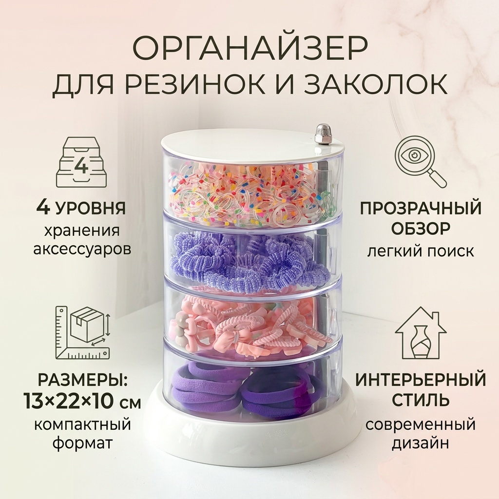Органайзер для резинок и заколок пластик