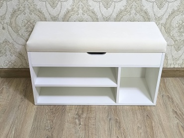 Банкетка-обувница LUXE PRIME Comfort 80x31x50 см, ЛДСП, экокожа (искусственная кожа)