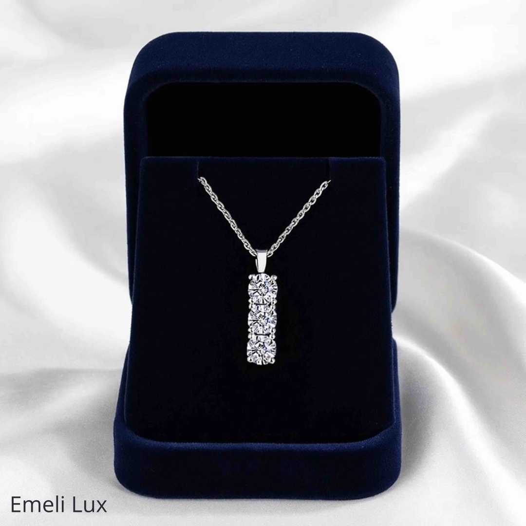 Колье Emeli lux 2479 длина 50 см вес 4.2 г серебро, сплав покрытый серебром 925, фианит