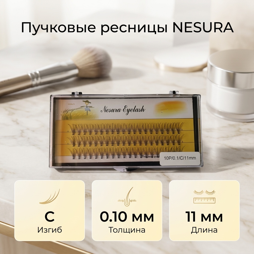 NESURA пучковые C 0.10 мм черный 11 мм