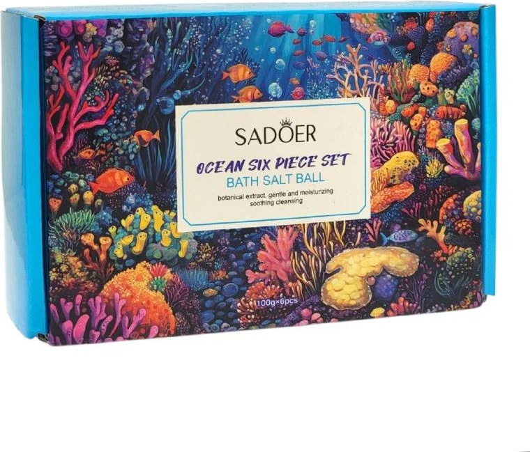 SADOER Ocean 6-piece Fragrant Bath Salt Ball Set - Набор Ocean из 6 предметов бомбочка 600 г