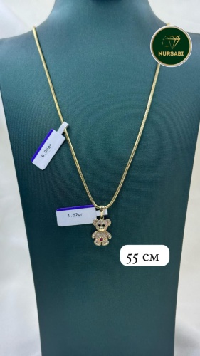 NURSABI 865578 длина 55 см, вес 7.57 г золото, плетение отсутствует