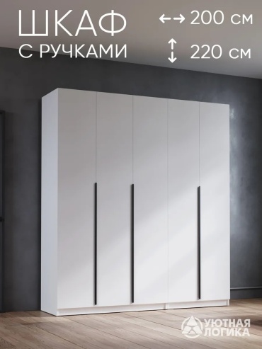 Распашной шкаф Ivanero-2 341587416, 200x220х50 см, белый