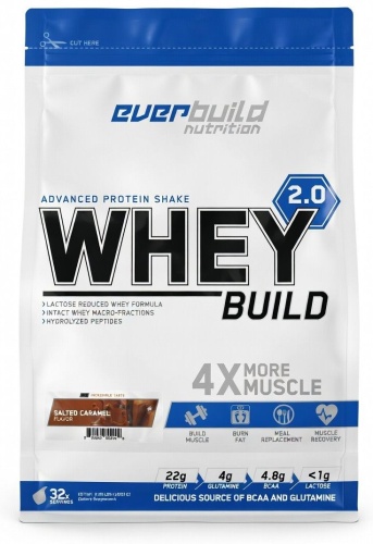 Протеин Everbuild Nutrition Whey Protein Build 2.0 соленая карамель 1000 г