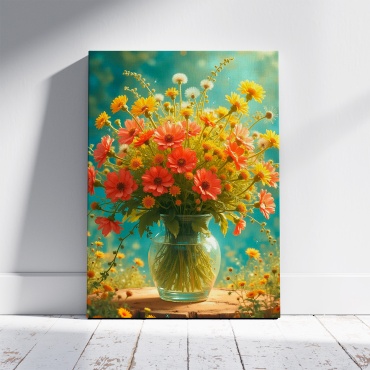 PEMIKAN CRAFT картина Букет полевых цветов в вазе 40x60 см