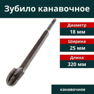 Зубило канавочное 18х25х320 мм, 1 шт.