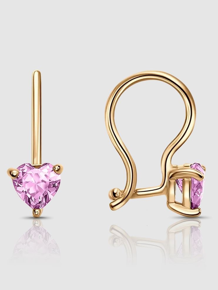 Серьги Lucente С130-371РОЗ вес 1 г золото, фианит