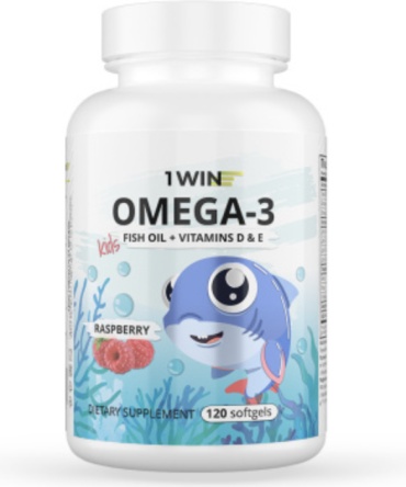 1WIN Omega 3 Kids со вкусом малины и травы капсулы 120 шт