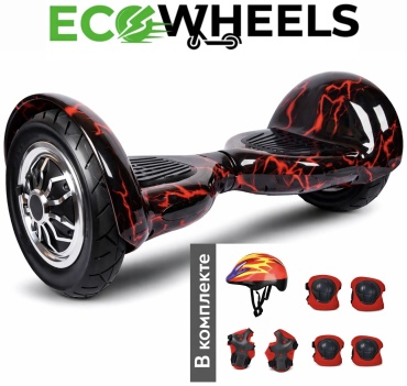 EcoWheels гироскутер Гироскутер EcoWheels +Шлем и Наколенники 1000 10 дюйм. красный